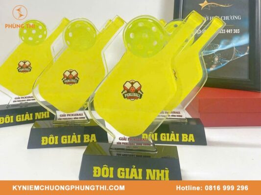 Cúp pickleball thuỷ tinh