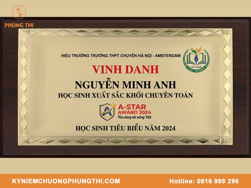 Bảng vinh danh học sinh tiêu biểu