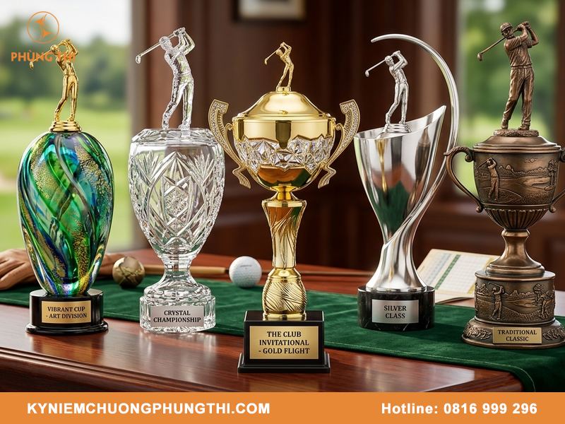 Báo giá cúp golf làm theo yêu cầu, giao hàng nhanh Báo giá cúp golf