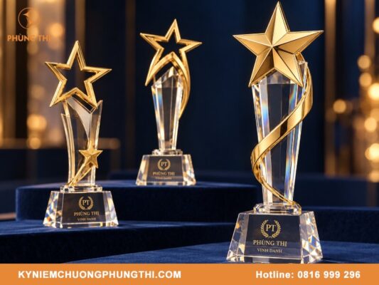 Mua cúp vinh danh hợp kim pha lê tinh xảo giá xưởng